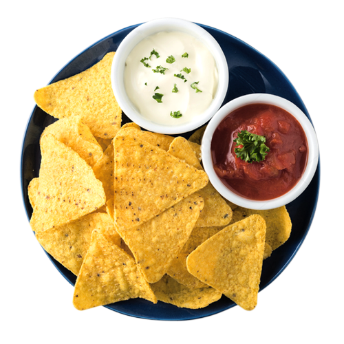 Nachos with Salsa and Cheese
