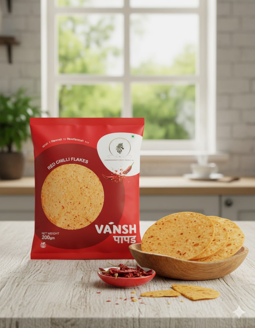 RED CHILLI FLAKES PAPAD